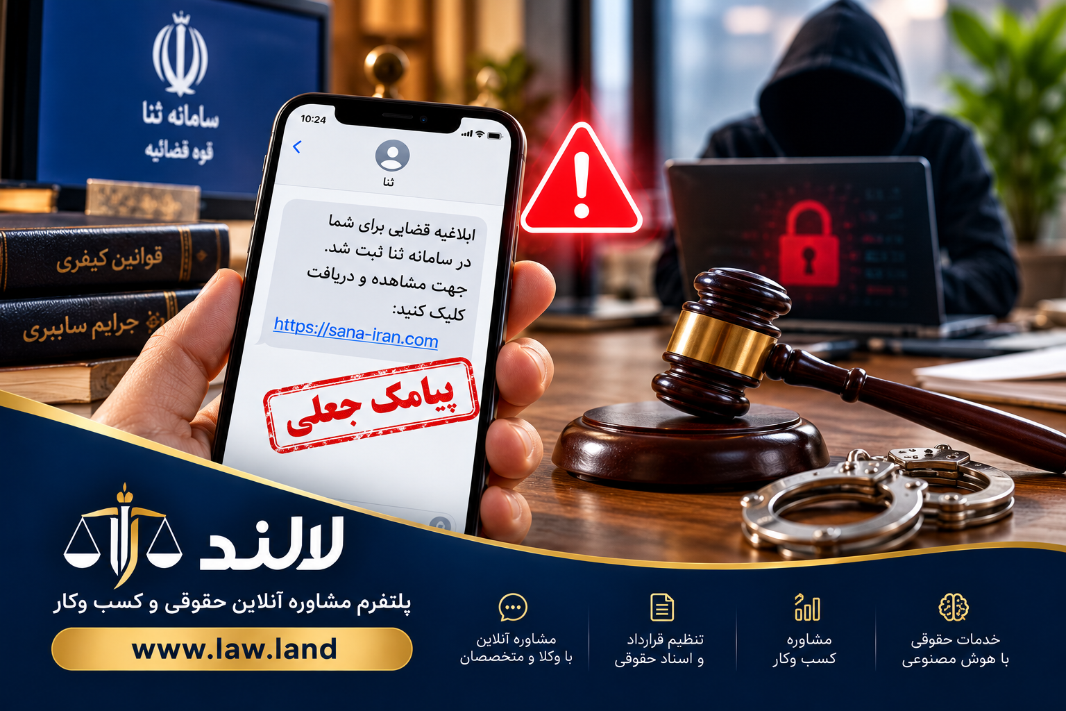 کلاهبرداری با پیامک جعلی ثنا؛ چگونه پیامک واقعی ابلاغیه قضایی را تشخیص دهیم؟